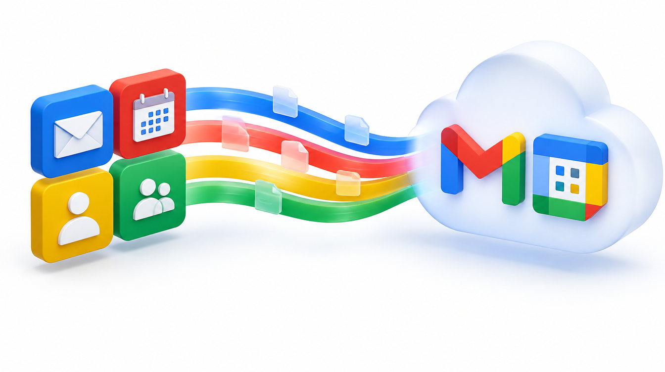 Mail messages crossing from a hosted inbox into a cloud workspace