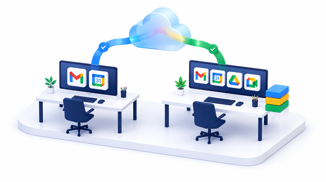 Two workspace license tiers compared with storage and application resources