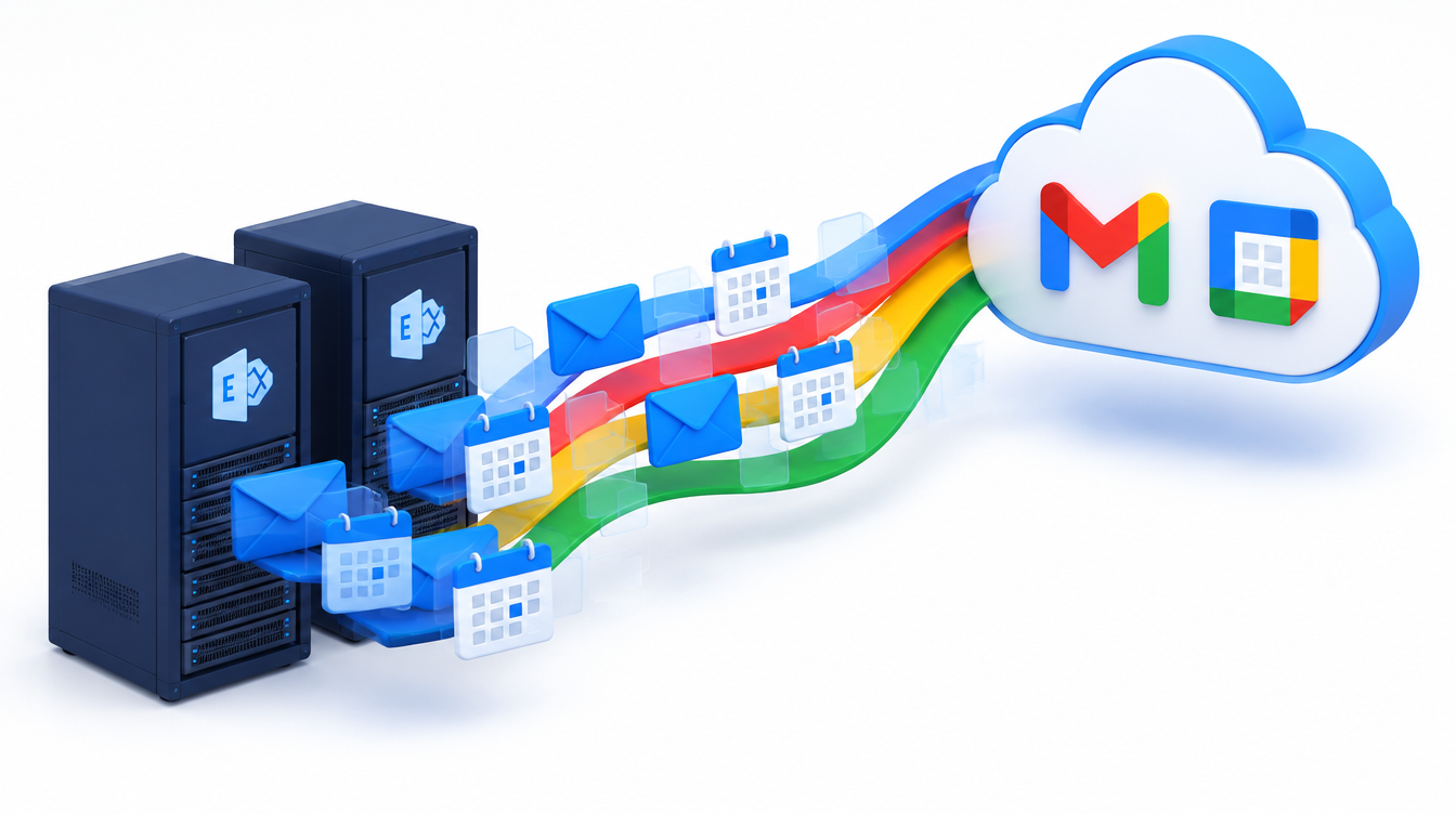 Mail transferring from an Exchange server into a cloud workspace