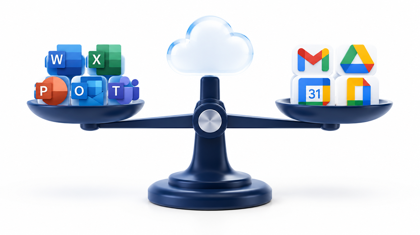 Two office platforms compared side by side with their applications