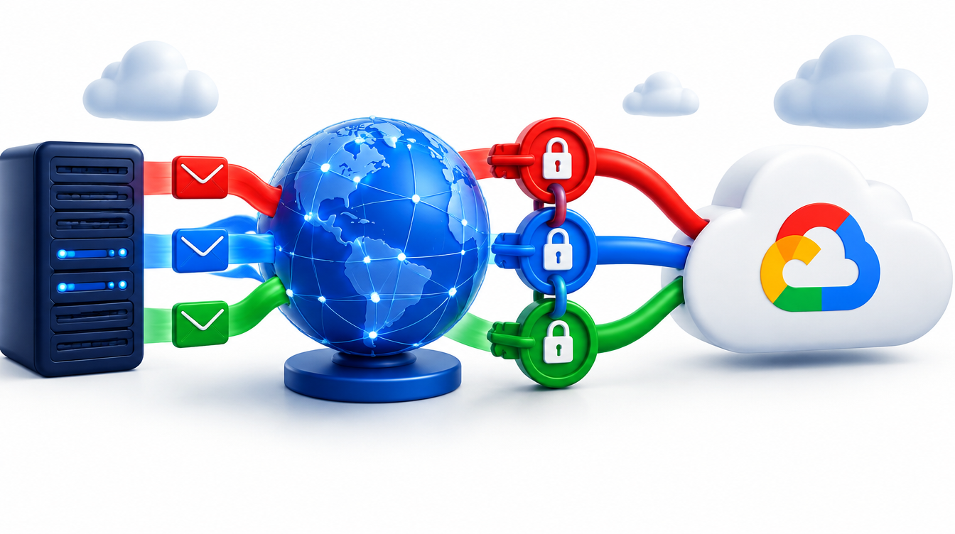 Mail messages passing through authentication and security checkpoints