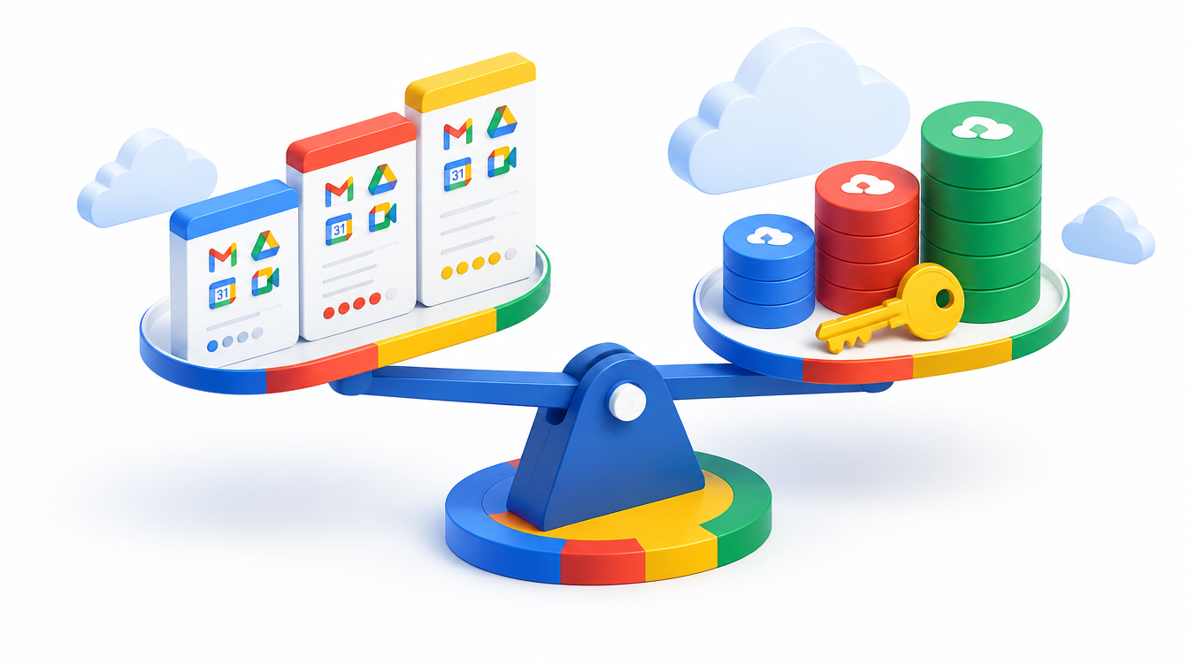 License cards fanned out beside a balance scale and storage cylinders
