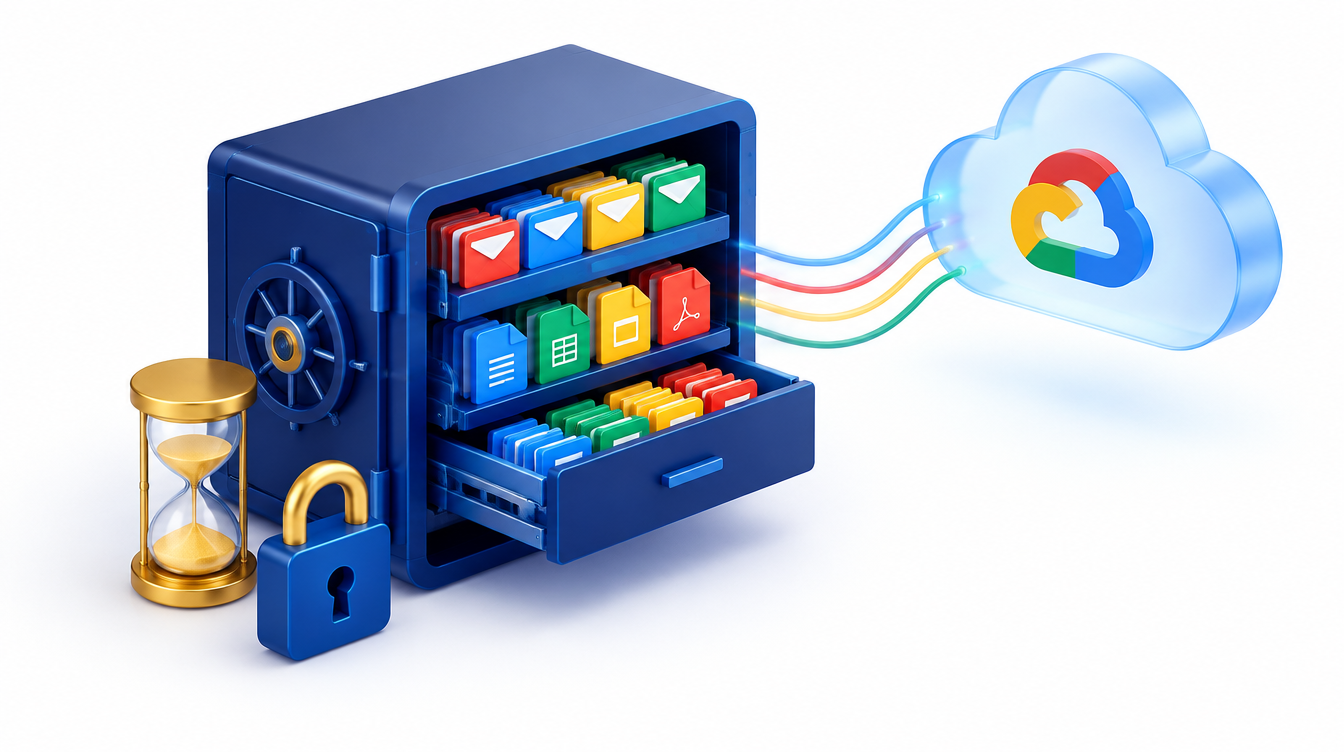 Archived messages and documents preserved in a secure cloud vault